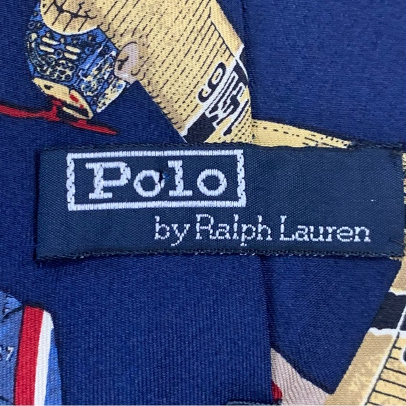 POLO by RALPH LAUREN Fighter Planes 100% Silk Tie - Picture 4 of 6